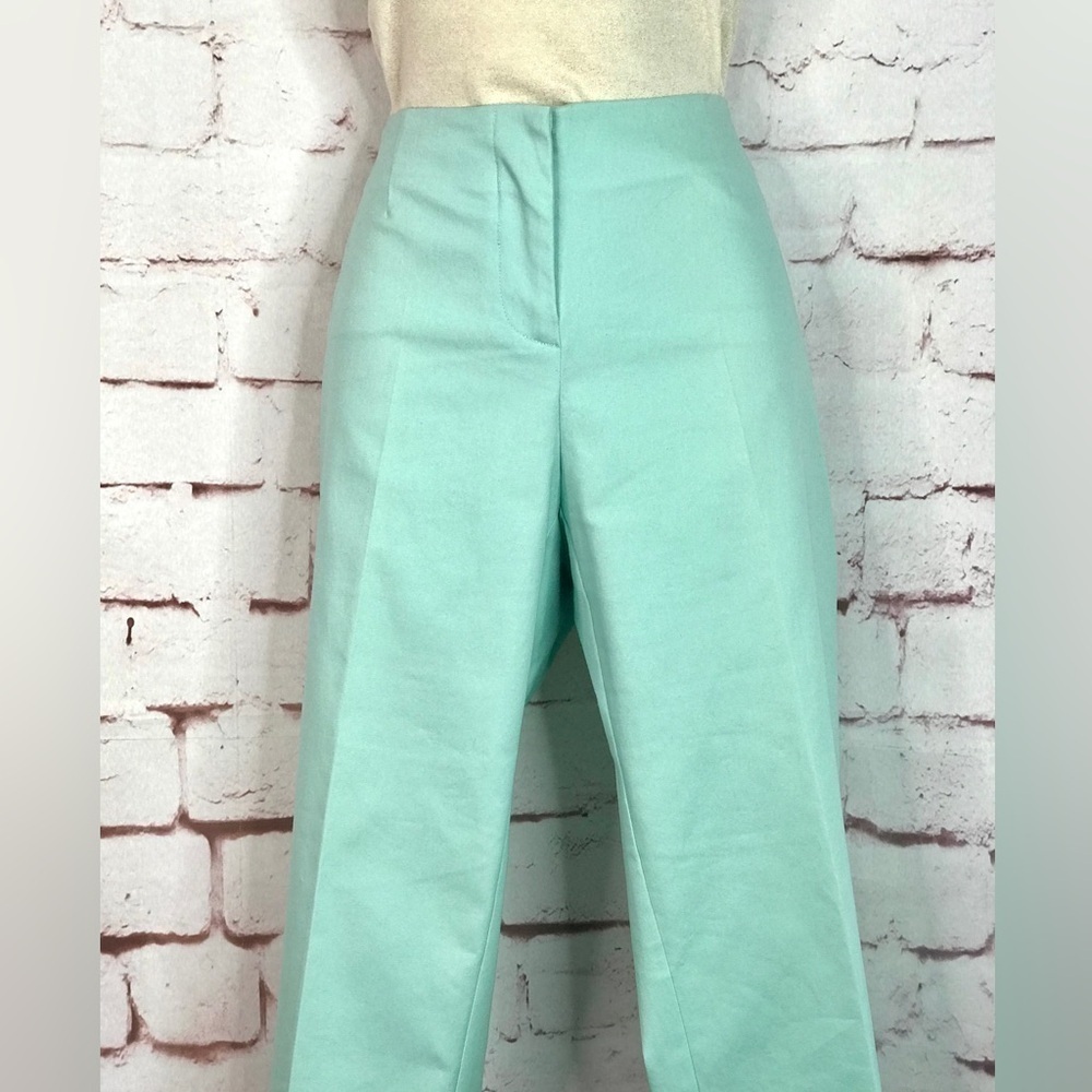 BELLA COLORI Aquamarine Teal Pastel High Waist Tailored Slacks Pants Size 8 - Picture 7 of 16